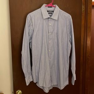 Preswick & Moore regular fit blue with small white pin stripes